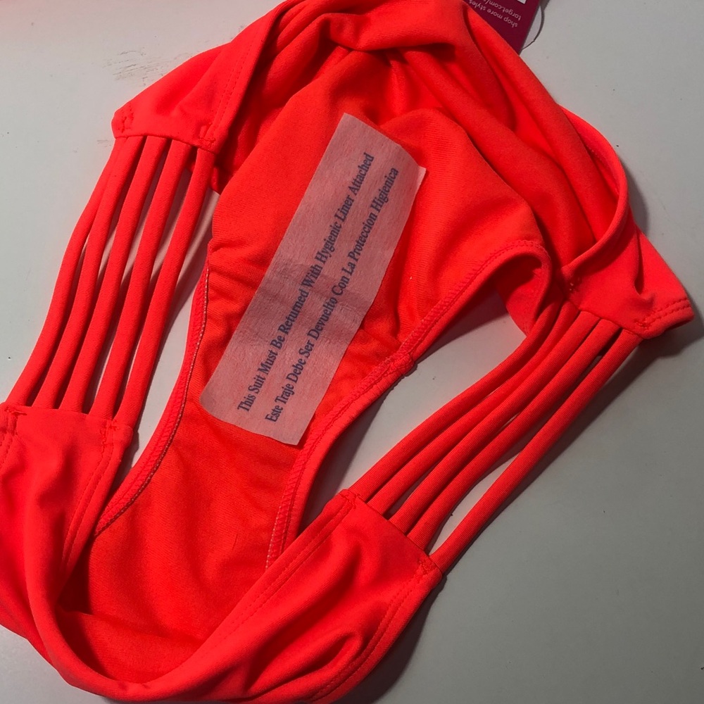 NWT Xhilaration Neon Orange Bikini Swimsuit Set, Size Medium - Picture 10 of 12